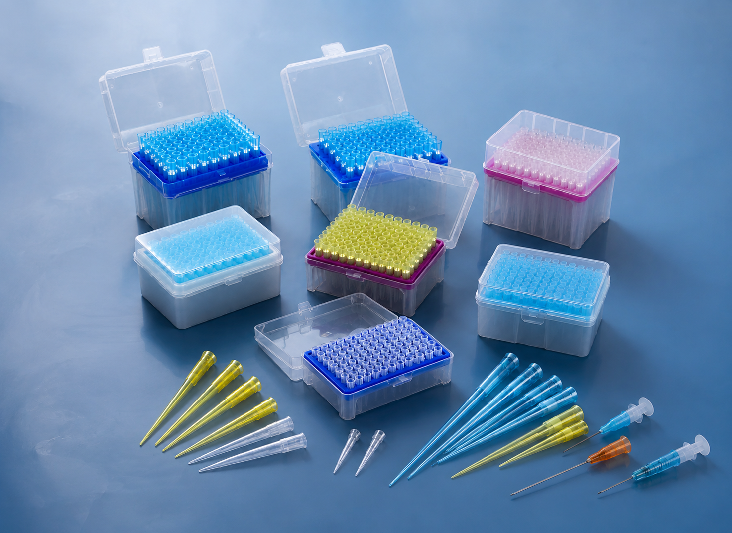 Grid of laboratory consumables